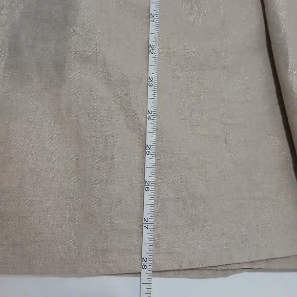 Worthington Womens Beige Gold Metallic Linen Blend Shift Dress Size 8 - Picture 8 of 8